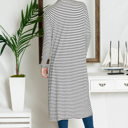 Small WHITE STRIPE OPEN MAXI CARDIGAN