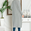 Large WHITE STRIPE OPEN MAXI CARDIGAN