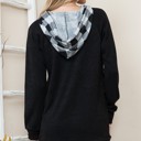 XL WHITE PLAID SOLID TUNIC TOP WITH TIE-DYE AND CAMO CONTRAST SLEEVES 95%RAYON 5%SPANDEX MADE IN USA