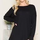 Large BLACK THERMAL LONG SLEEVE TUNIC TOP