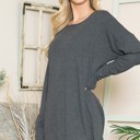 Small CHARCOAL THERMAL LONG SLEEVE TUNIC TOP
