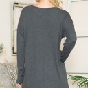 XL CHARCOAL THERMAL LONG SLEEVE TUNIC TOP
