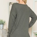 Large OLIVE THERMAL LONG SLEEVE TUNIC TOP