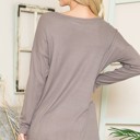 Large TAUPE THERMAL LONG SLEEVE TUNIC TOP