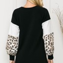 Small BLACK SOLID TUNIC TOP WITH ANIMAL COLOR BLOCK SLEEVES