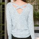Large BLUE ANIMAL PRINT BACK CRISSCROSS TUNIC TOP