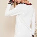 Small WHITE V-NECK TUNIC WITH LEOPARD PLAID CONTRAST DETAIL