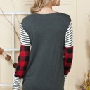 Large CHARCOAL TUNIC TOP WITH COLOR BLOCK SLEEVES