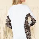 XL WHITE SOLID TUNIC TOP WITH ANIMAL SIDE CONTRAST