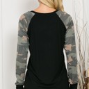 Large BLACK SOLID TUNIC TOP WITH ARMY SLEEVES
