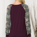 Small PLUM SOLID TUNIC TOP WITH ARMY SLEEVES