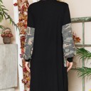 Large BLACK MIDI OPEN CARDIGAN WITH ANIMAL CONTRAST DETAIL