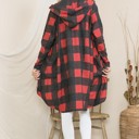 Medium PLAID PLAID HOODED OPEN MIDI CARDIGAN
