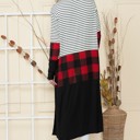 Medium PLAID MAXI STRIPE AND PLAID COLOR BLOCK OPEN CARDIGAN