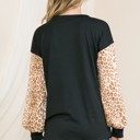 Large BLACK SOLID TUNIC TOP WITH ANIMAL SLEEVES