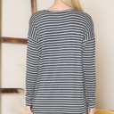 Medium CHARCOAL STRIPE LONG SLEEVE TUNIC TOP