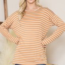 XL MUSTARD STRIPE LONG SLEEVE TUNIC TOP