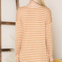 XL MUSTARD STRIPE LONG SLEEVE TUNIC TOP