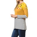 Large MUSTARD Floral Solid Stripe Color Block Tunic
