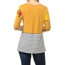 XL MUSTARD Floral Solid Stripe Color Block Tunic