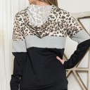 Medium BLACK ANIMAL COLOR BLOCK TUNIC HOODIE TOP