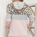 XL PINK ANIMAL COLOR BLOCK TUNIC HOODIE TOP