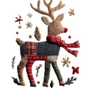 Medium CHARCOAL Oversized Crew Neck Top with REINDEER Print