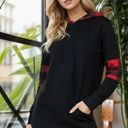 Small RED HOODIE SWEATSHIRT WITH PLAID CONTRAST