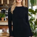 Small BLACK FUZZY SUPERSOFT TUNIC TOP WITH FRONT POCKET