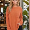 Medium RUST FUZZY SUPERSOFT TUNIC TOP WITH FRONT POCKET