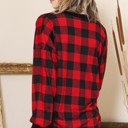 Medium RED V-NECK BUFFALO PLAID TUNIC TOP
