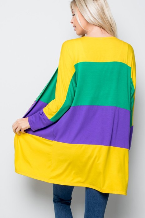 MARDI GRAS OPEN CARDIGAN