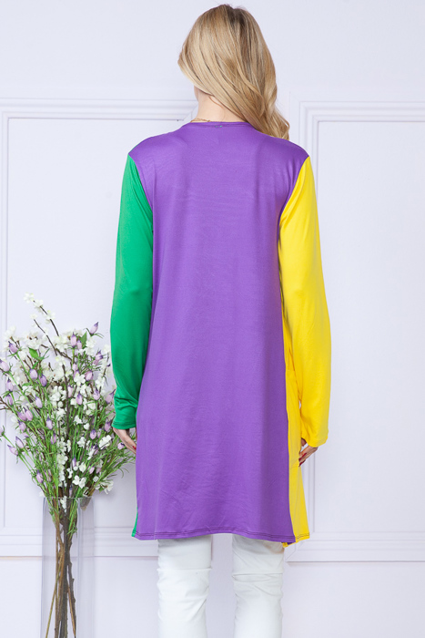 MARDI GRAS MIDI CARDIGAN WITH SIDE POCKETS