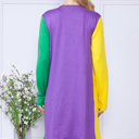 Medium YELLOW MARDI GRAS MIDI CARDIGAN WITH SIDE POCKETS