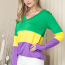Small MULTI V-NECK MARDI GRAS TUNIC TOP