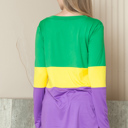 Large MULTI V-NECK MARDI GRAS TUNIC TOP