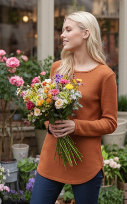 KNIT LONG SLEEVE TUNIC TOP