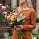 Medium RUST KNIT LONG SLEEVE TUNIC TOP