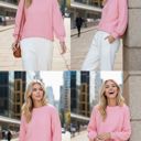 Small PINK WAFFLE LONG SLEEVE CROP TOP