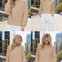 XL TAUPE WAFFLE LONG SLEEVE CROP TOP