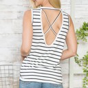 Medium BLACK TANK TOP WITH OPEN CROSS BACK DETAIL