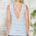 XL BLUE TANK TOP WITH OPEN CROSS BACK DETAIL