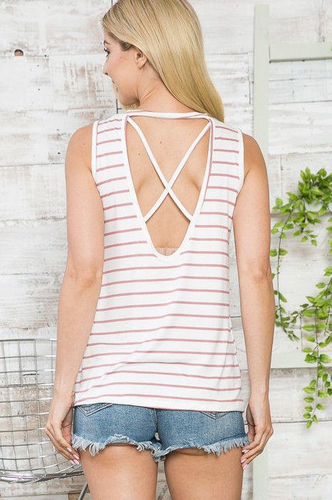 TANK TOP WITH OPEN CROSS BACK DETAIL