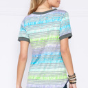Small BLUE BASIC COLORED STRIPES T-SHIRT