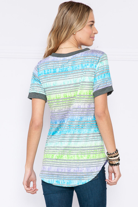 BASIC COLORED STRIPES T-SHIRT