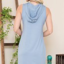 Small LIGHT BLUE HOODIE SLEEVELESS DRESS