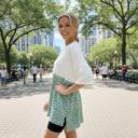 S-M MINT WAVE RIB TUNIC WITH DITSY PRINT CONTRAST