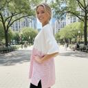S-M PINK WAVE RIB TUNIC WITH DITSY PRINT CONTRAST