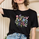 Small BLACK SUPER SOFT TOP WITH SPRING FLOWERS PRINT