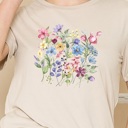 Small BEIGE SUPER SOFT TOP WITH SPRING FLOWERS PRINT